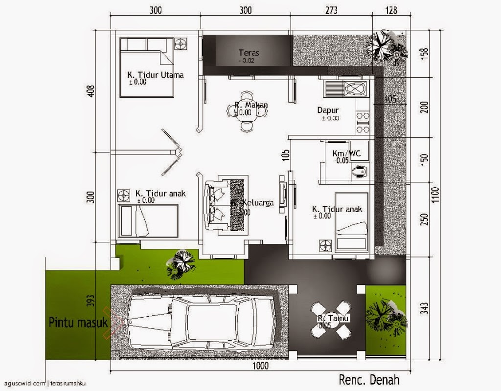 Desain Rumah Sederhana 1 Lantai 3 Kamar Tidur Seo Tekno